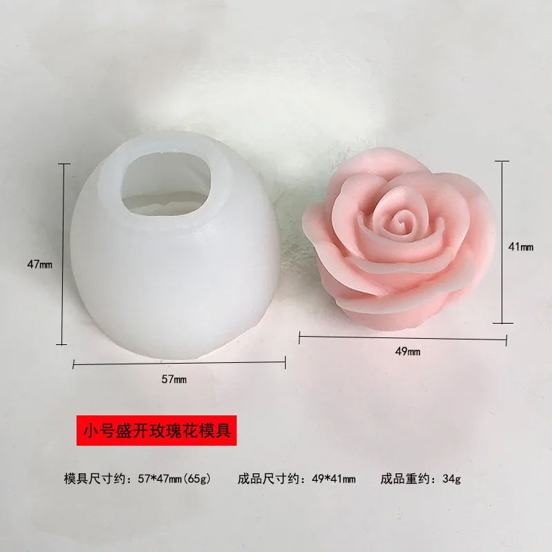 Y850 Handmade Flowers Scented Candle Silicone Mold Peony Flowers Lotus Carnation Rose Candle Mold
