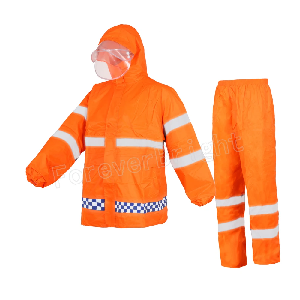 Wholesale low price full body motorcycle waterproof rain suits with reflective stripe