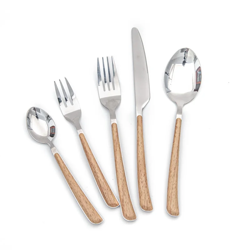 Wholesale OEM reusable tableware with private logo and ABS plastic handle  430 18/0 stainless steel cutlery