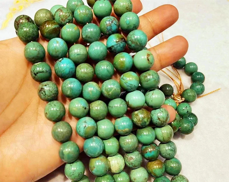 Wholesale Natural Smooth Charm Gemstone Turquoise 10MM 12MM Stone Loose Beads For Jewelry Making