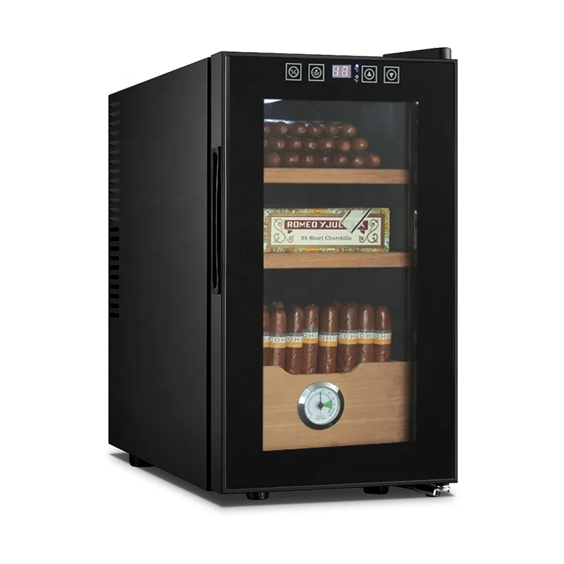 Jc-23C1 Hot On Amazon Spanish Cedar Shelves Electronic Thermoelectric Cigar Fridge