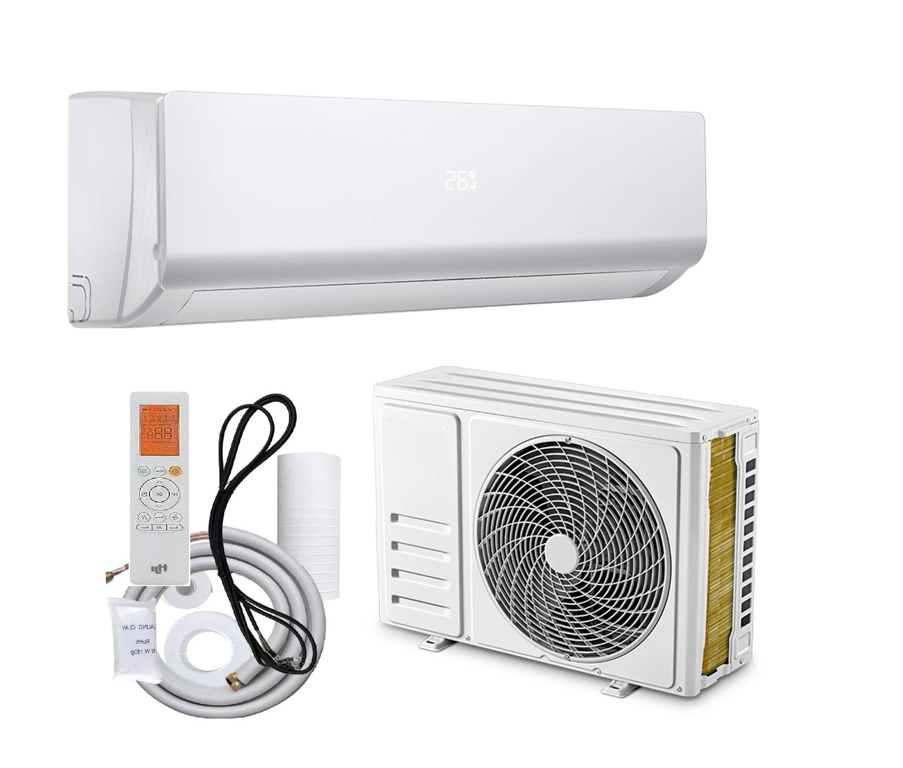 18000BTU No Inverter Cooling Heating Sensor Manufacturers Single Room Airconditioner Wall Split Dc Air Conditioner 200W