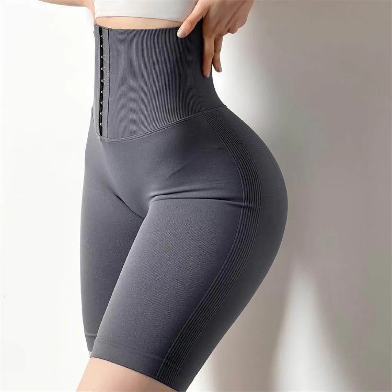 women waist trainer and butt lift Hooks leggins with corset High Waist Yoga Pants but lifter waist trainer