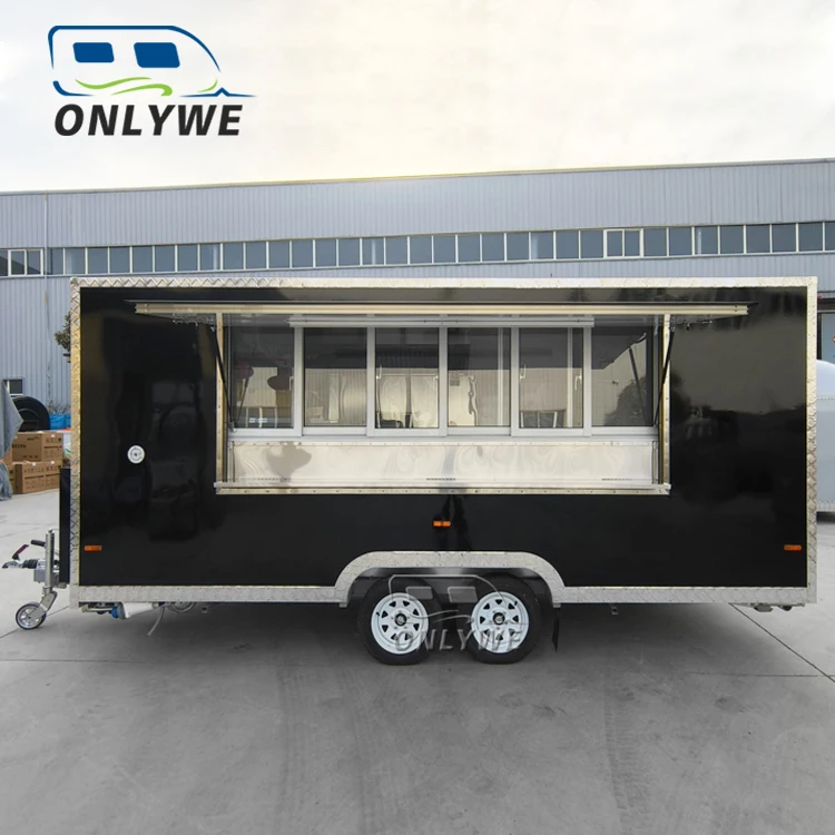 Concession trailer ice cream food truck fully equipped catering coffee pizza fast food trailer with full kitchen equipments