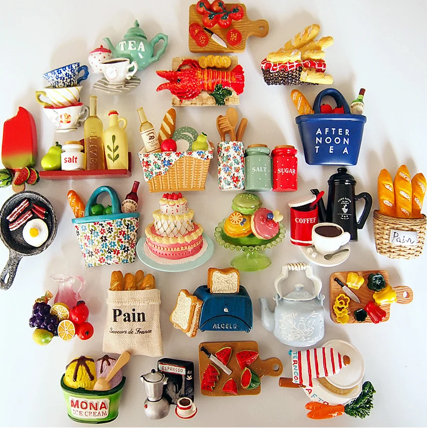 Hand-painted Resin Crafts Magnets Refrigerator Creative Cute Fridge Magnet For Wholesale