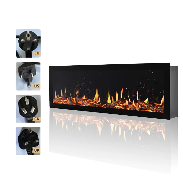 Modern Customized Electric Fireplace Heater Decor Flame Room 3 sided Electric Fireplaces Double Sided Fireplace