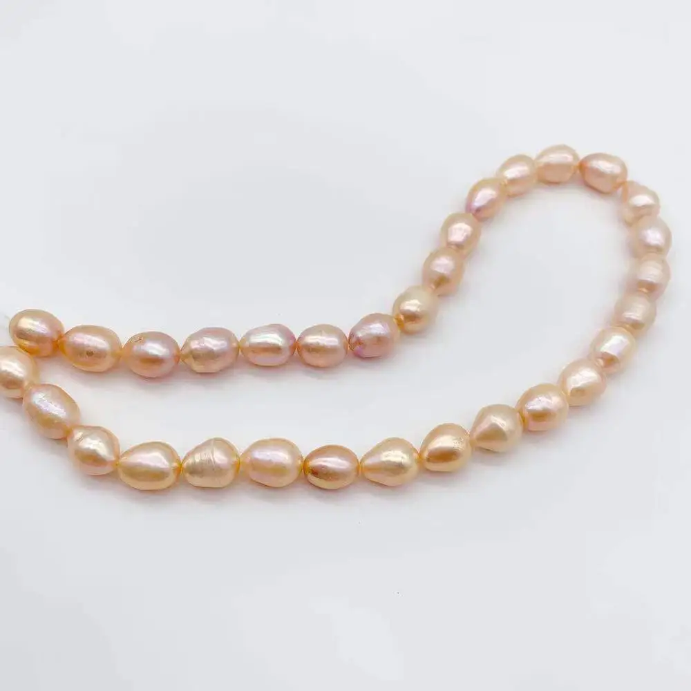 
8-9mm best design pink natural freshwater pearl rice loose beads in pearls jewelry 