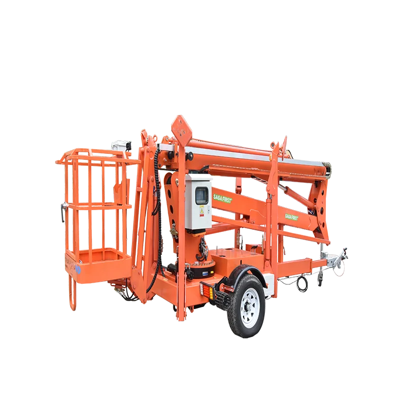 Diesel and DC power Hydraulic Towable Boom Lifter Machine