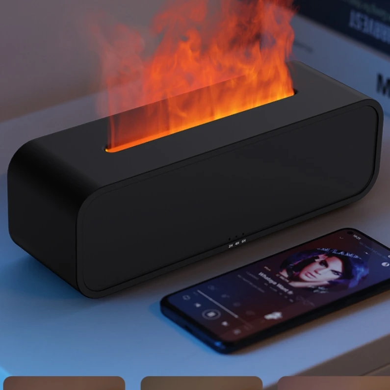 New music pickup rhythm flame aromatherapy machine voice-activated desktop spray humidifier Remote Control Bluetooth Audio