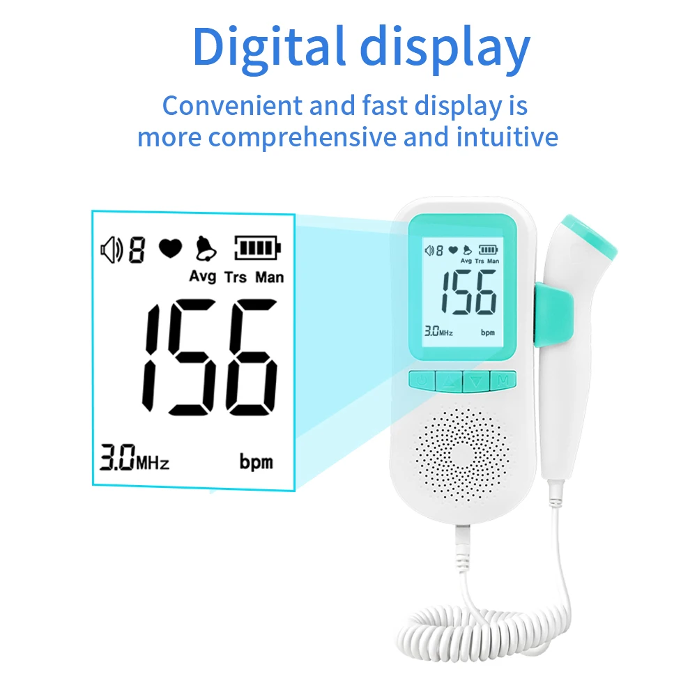 Ультразвуковой прибор высокой четкости без излучения для беременных женщин портативный монитор сердцебиения доплеровский Фетал