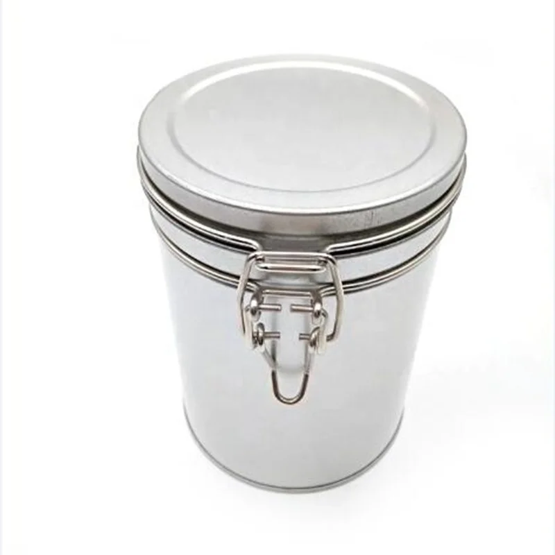 
Hot Airtight Metal Jar Guangdong Tea/Coffee Powder Beans Tin Cans Box with Metal Lock Catch 