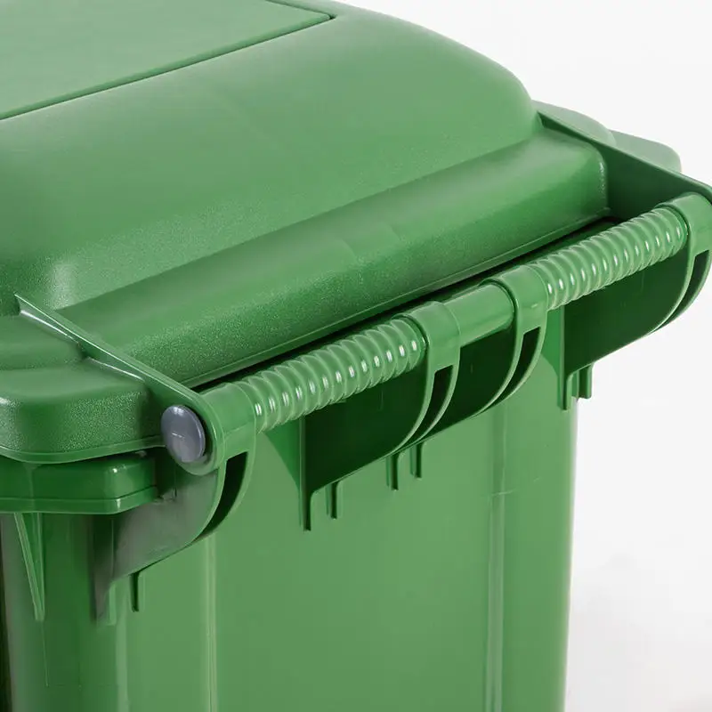 New design outdoor Waste Bin commercial Plastic Mobile Garbage Container Trash Can with 2 Wheels