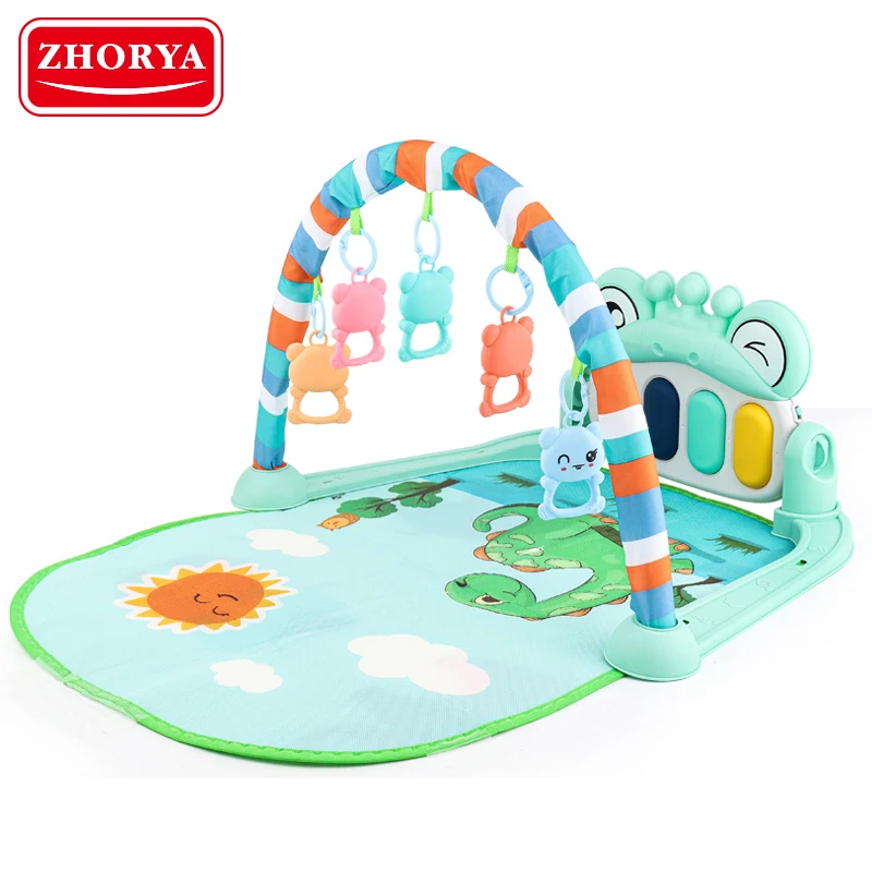 ZHORYA Baby toy blanket tummy time keyboard playing kick piano gym musical baby mat playmat