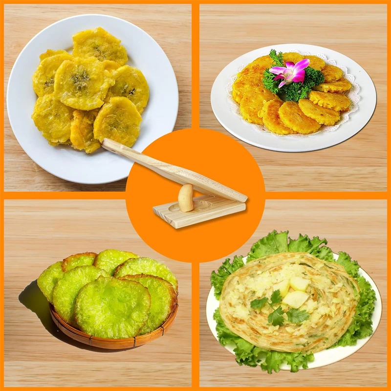 Tostones Plantain Press Wooden Tostonera Para Platanos Fried Banana Masher for Tostones and Stuffed Plantains