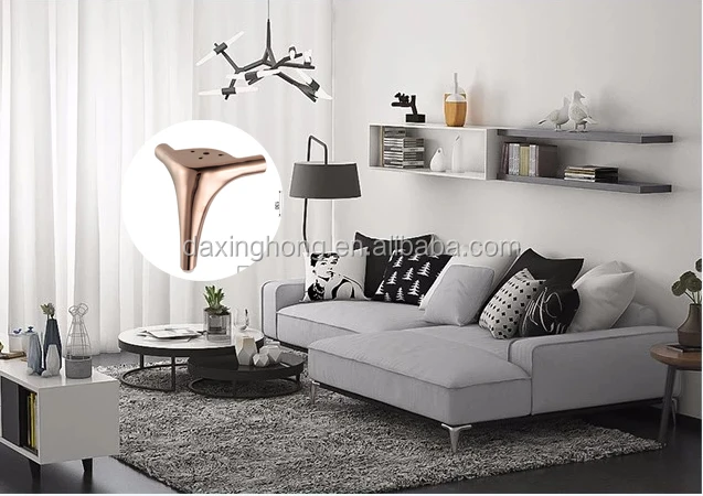 Luxury Rose Gold Sofa Accessories Upholstery Brass Cast Iron Metal Furniture Legs for Cabinet
