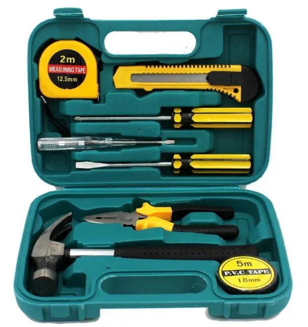 9-piece set of commonly used combination toolbox for car hardware tools