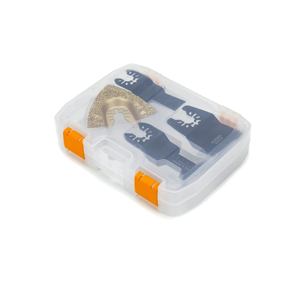 2024 new product Universal fit Quick Release Oscillated Multi Tool Carbide Saw Blade for wood and metal in Clear PVC carry box