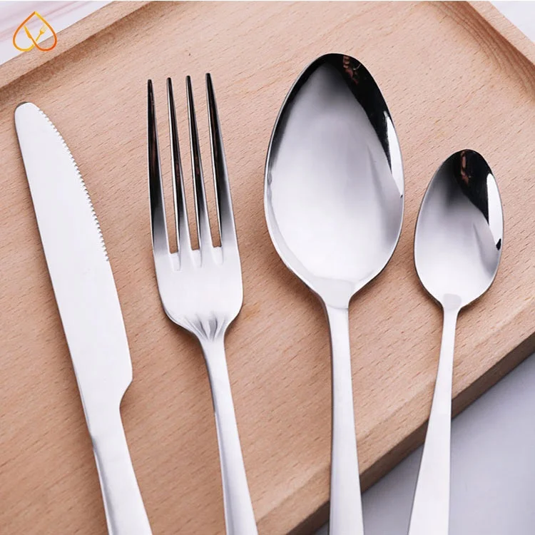 18/10 stainless steel gold cutlery set, spoons, forks and knives, gold-plated cutlery, cutlery