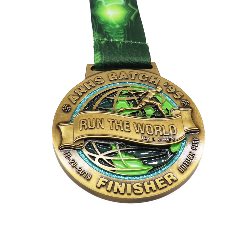 Цельная медаль для бега из металлического цинкового сплава на заказ, золотая медаль 5 к
