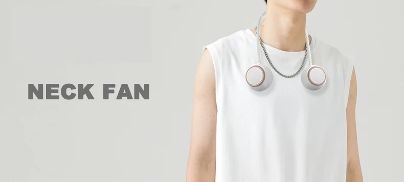 2023 hot sell new design outdoor Leafless without blade air cooler mini summer portable usb personal rechargeable neck fan