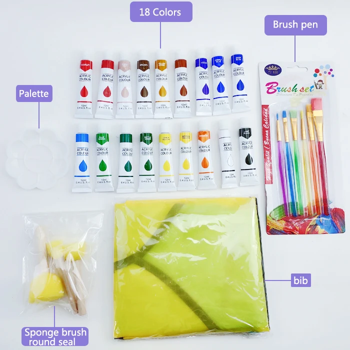 Multi-surface Art Craft DIY Painting 12 Colors Art Primary Acrylic Paint