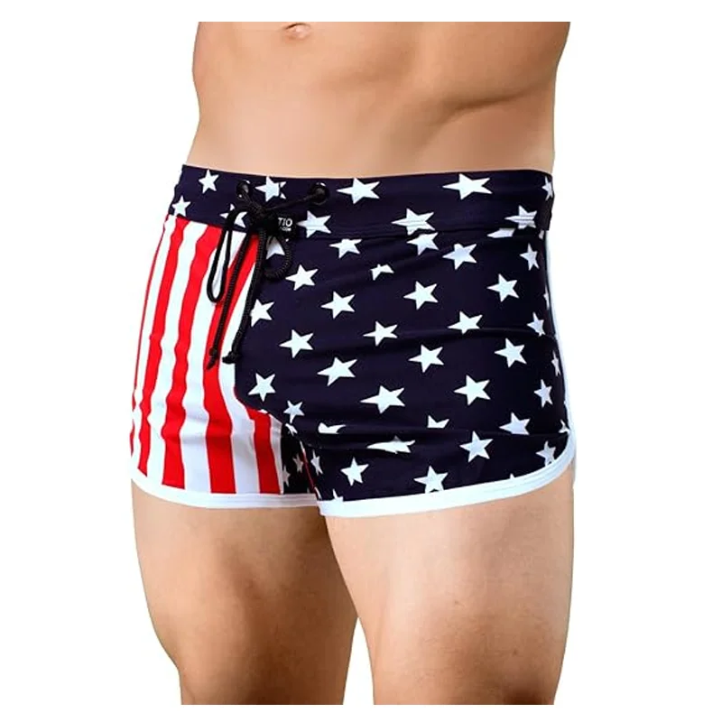 Polyester shorts OEM bodybuilding workout clothing mens shorts Custom leopard print shorts for men