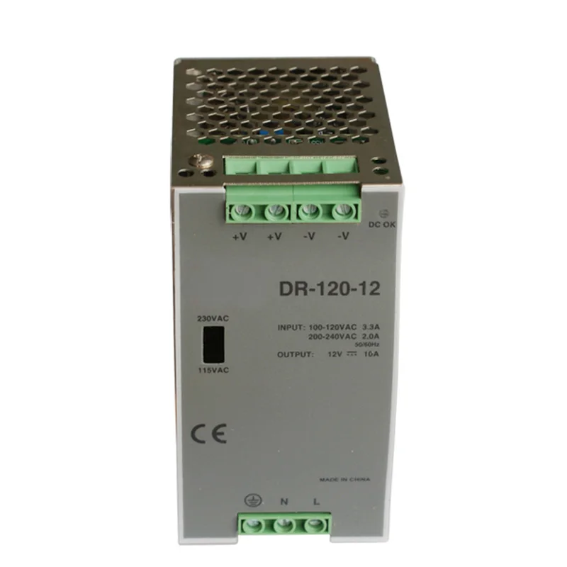DR-120 120W 12V 10A 24V 5A single output din rail switching power supply LED Driver
