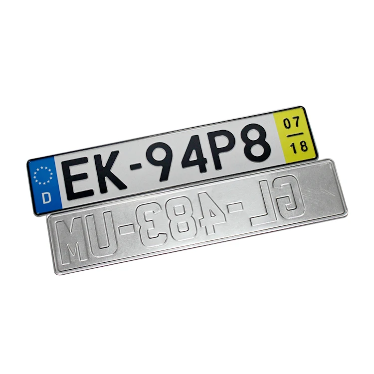 European Style Aluminum Reflective Car Number Blank License Plate 520 x 110 mm Custom