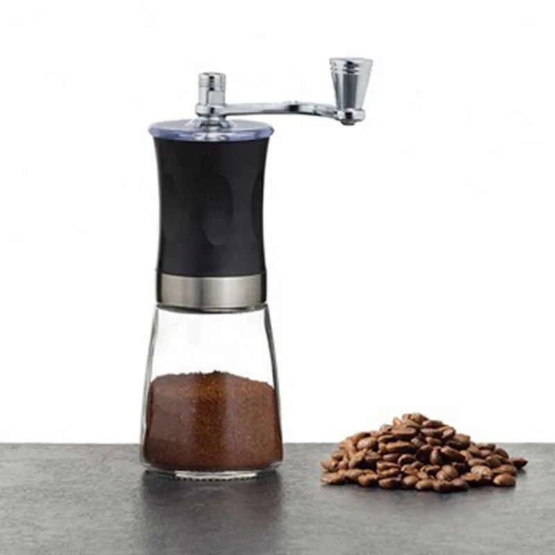 New Handheld Coffee Grinder Portable Home Mini Coffee Machine Wholesale Manual Glass Bottle Coffee Mill