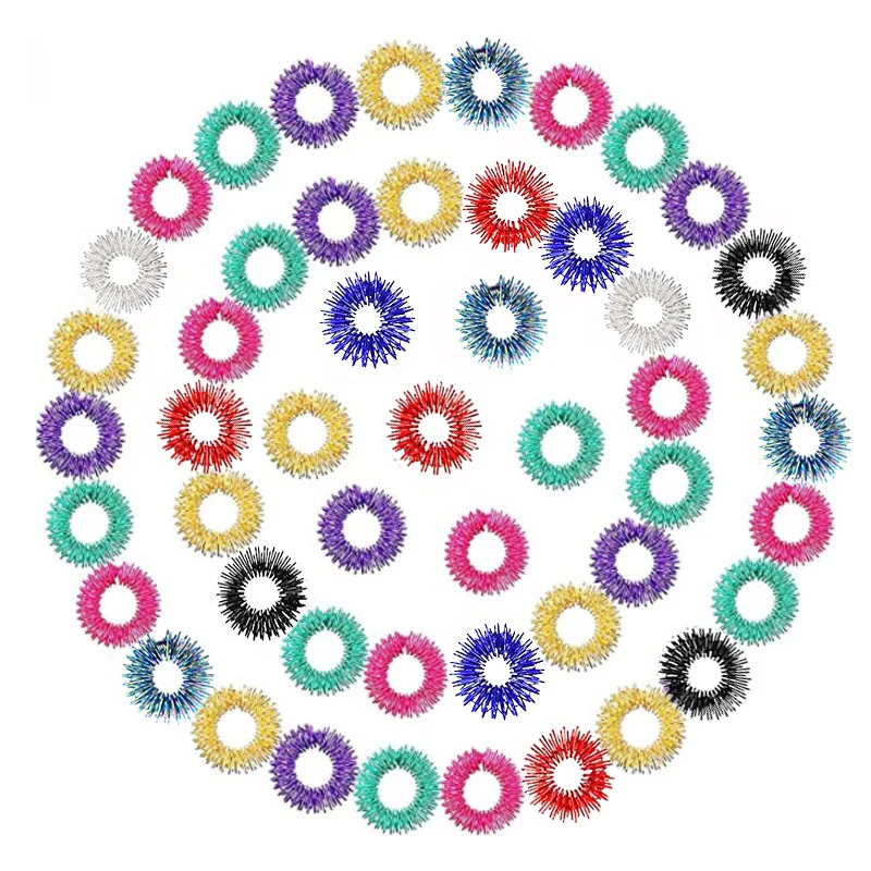 Stress Relief Finger Massager Ring Sensory Finger Acupressure Ring Fidget Toy