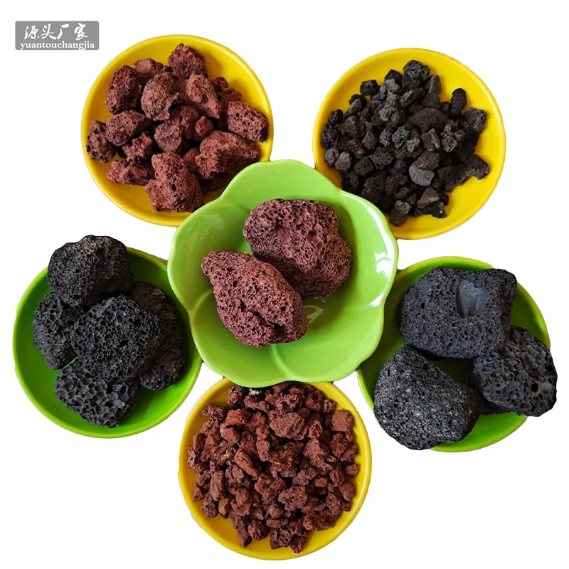 Good quality of red lava stone volcanic rock for garden road basaltic volcanic rock