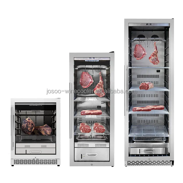 JOSOO 145L Dry Aged Beef Coolers Dry Age Meat Fridge Freezers Stainless Steel Maturation Machine Dry Ager Cabinet