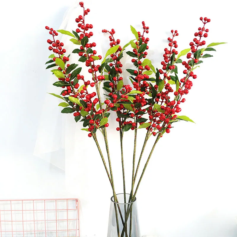 Прямая Продажа с фабрики рождественские ягоды искусственные цветы из пенопласта для украшения свадебного