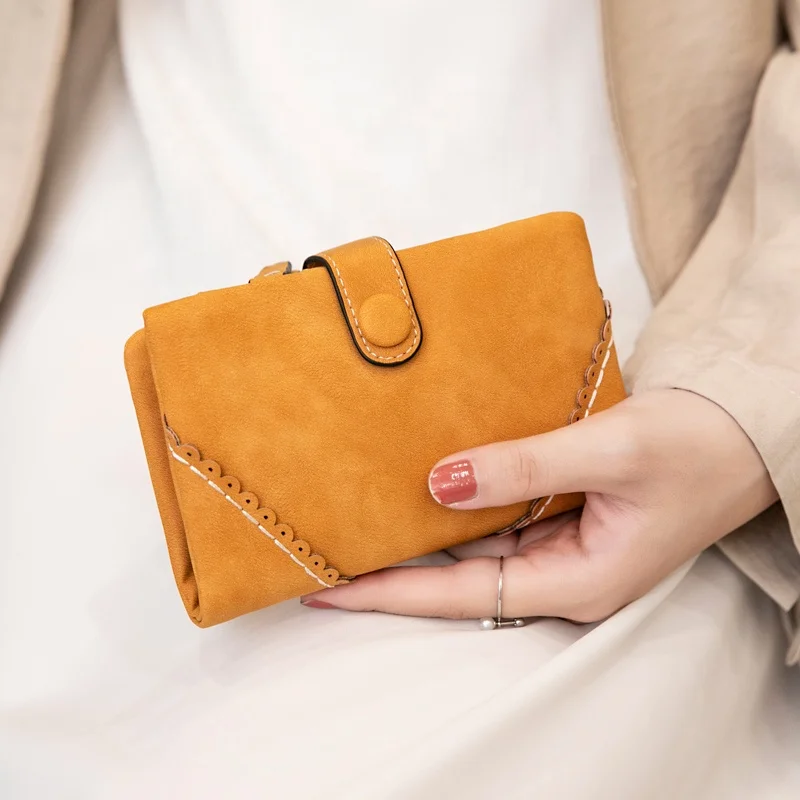 MIYIN The latest wallet women short wallet Korean version buckle card holders Pocket Wallet ladies purse coin ladies cultch bags