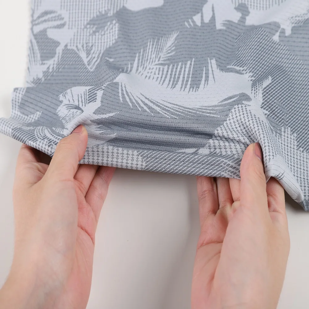 Dry Fit Knitted 4 Way Stretch Polyester Printed Mesh Fabric Design for Sportswear