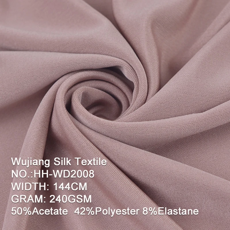 china manufacture 240gsm  Acetate Polyester Stretch scuba knitting fabric for sweatshirt