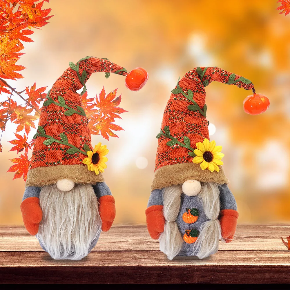 New Christmas Faceless Gnome Old Man Plush Doll Small Harvest Doll Gift Gift Standing Toy Thanksgiving Swedish Gnome