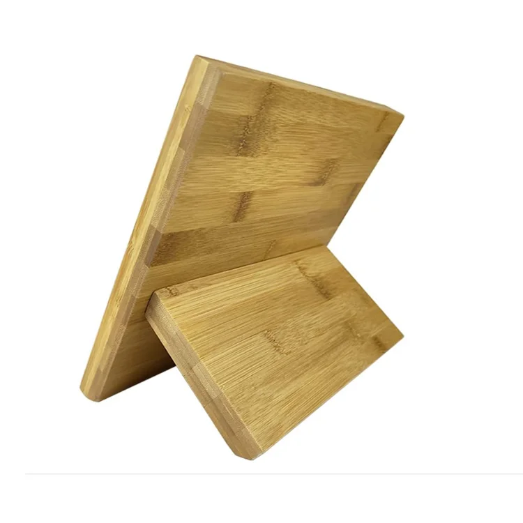 Multipurpose magnetic bamboo knife block holder rack universal knife holder