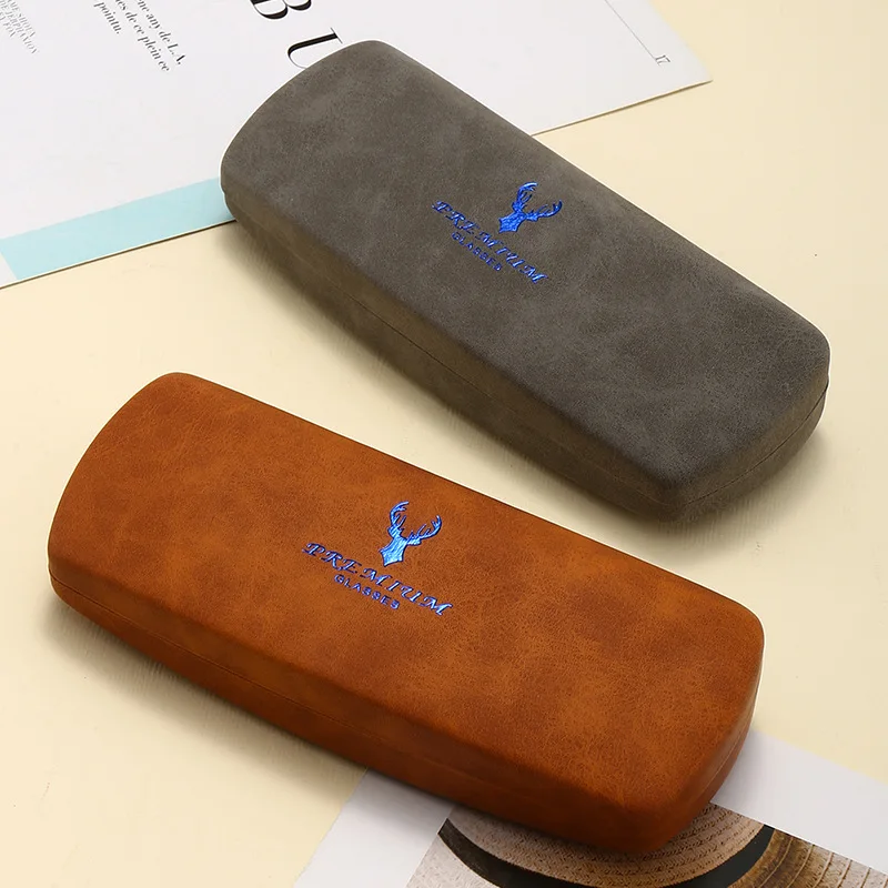 2024 Metal Sunglasses Case With Logo Brown Box Kraft Friendly Custom Sunglass Display Portable