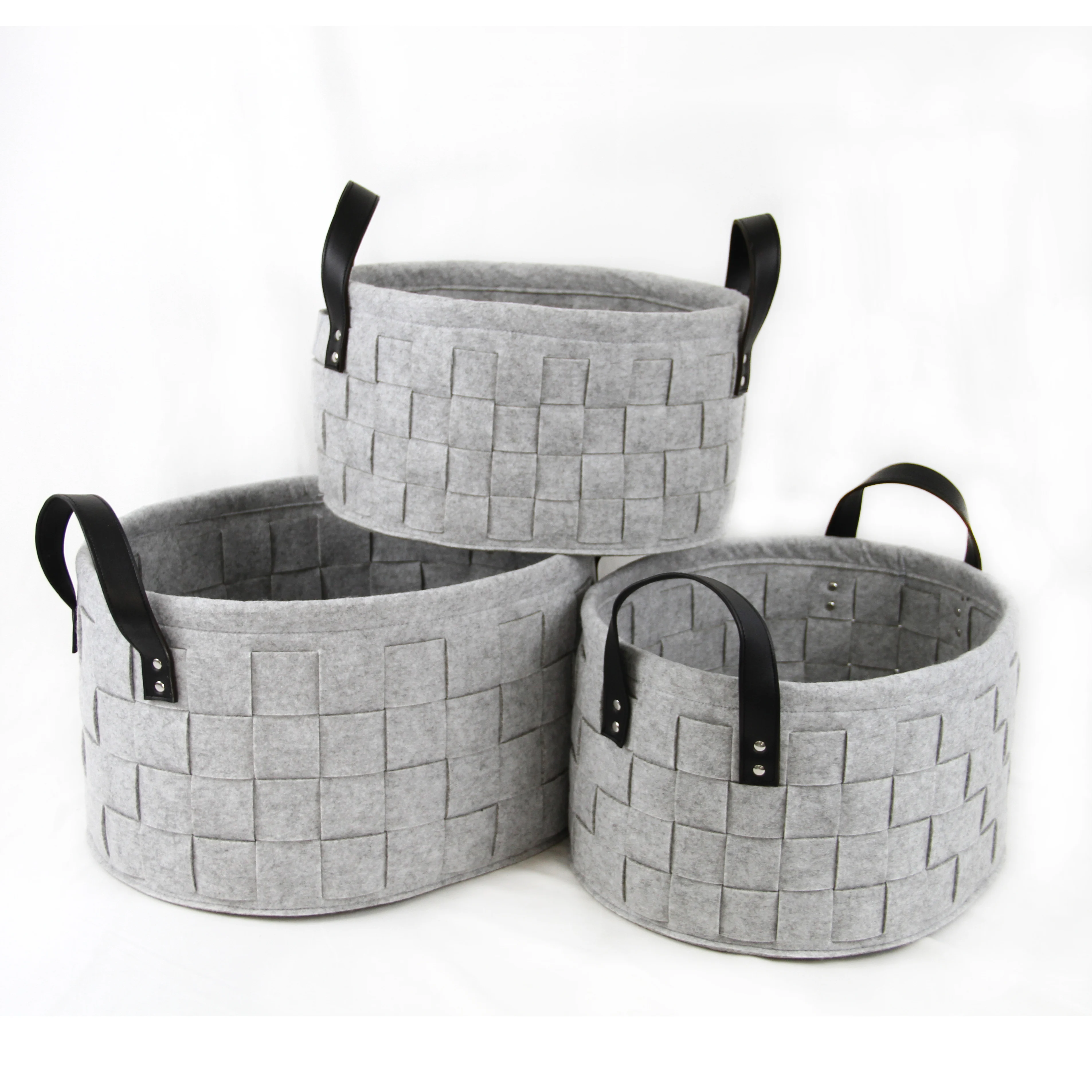 Toy Baskets Household Felt Rectangular Storage Basket  Large Organizer for Table Books Clothes Nursery Toys, Felt F