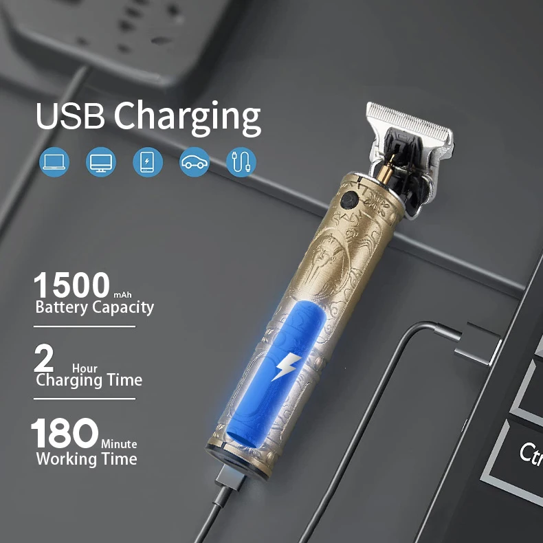 Cheap price stainless steel electric professional hair cut machine cordless hair shaver T trimmer