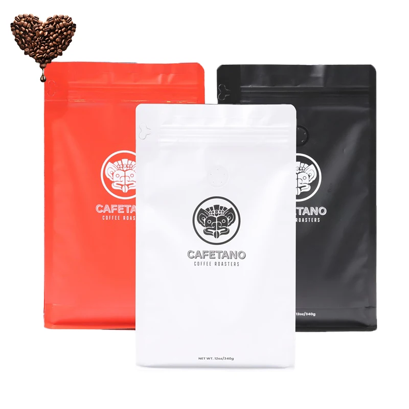 1kg BOPP Kraft Paper Coffee Bean Bag with Heat Sealed Valve Plastic Seal Bag Flat Bottom for Shipping Storage Industrial Use