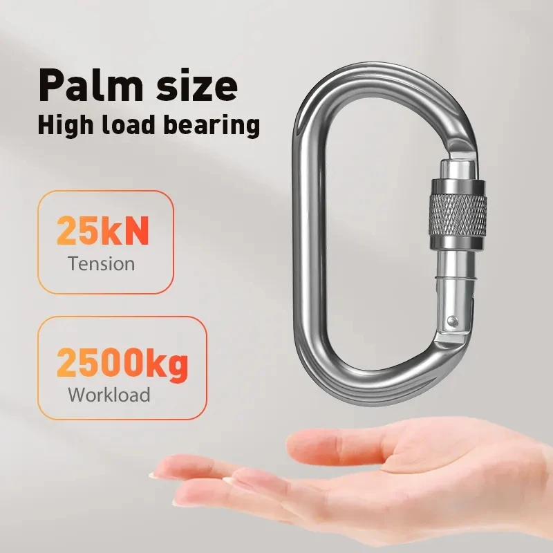 JRSGS CE Certified 25KN 0-Shaped Carabiner Manufacturer Spring Snap Hook Climbing Aluminum clip Outdoor Sports S7108C
