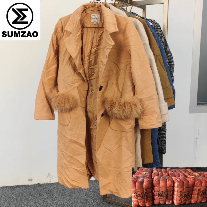 Vintage woolen coat A class used clothes bales apparel stock winter bundle used clothing clothes wholesale used clothes