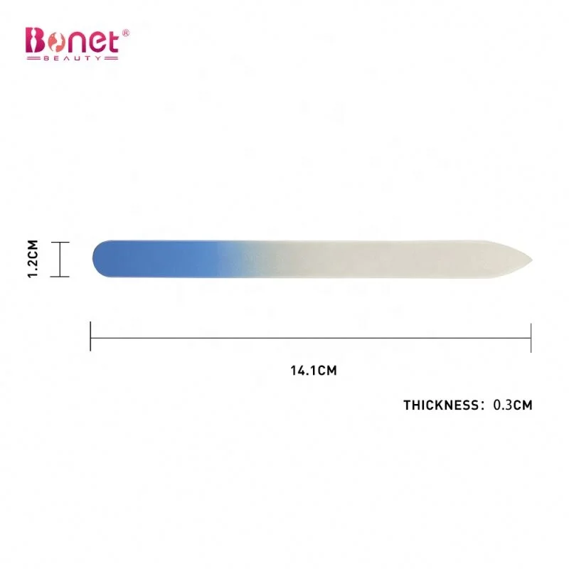 Customized Double-Sided Crystal Glass Nail Buffer Salon Manicure Tool Set with Polish Usage Logo Printing for Nail Care