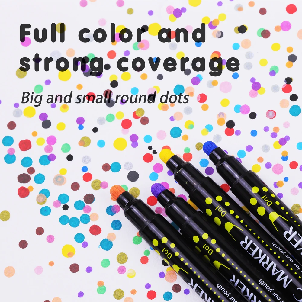 12pcs markers with 24 Colors Dot Tip Marqueur Permanent Color Graffiti Paint Art Acrylic Marker Pen Set