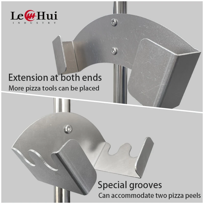 304 stainless steel Pizza peels rack with marble pole single side pizza brush pizza Peel kit with freestanding tools holder