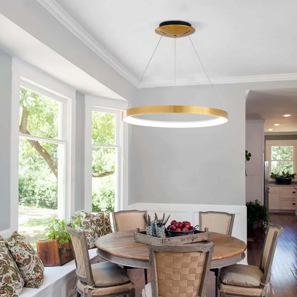 Masivel Simple Light Decorative Pendant Lamp White Ring Custom Hotel Lobby Chandelier Nordic Led Chandelier Indoor Wholesale