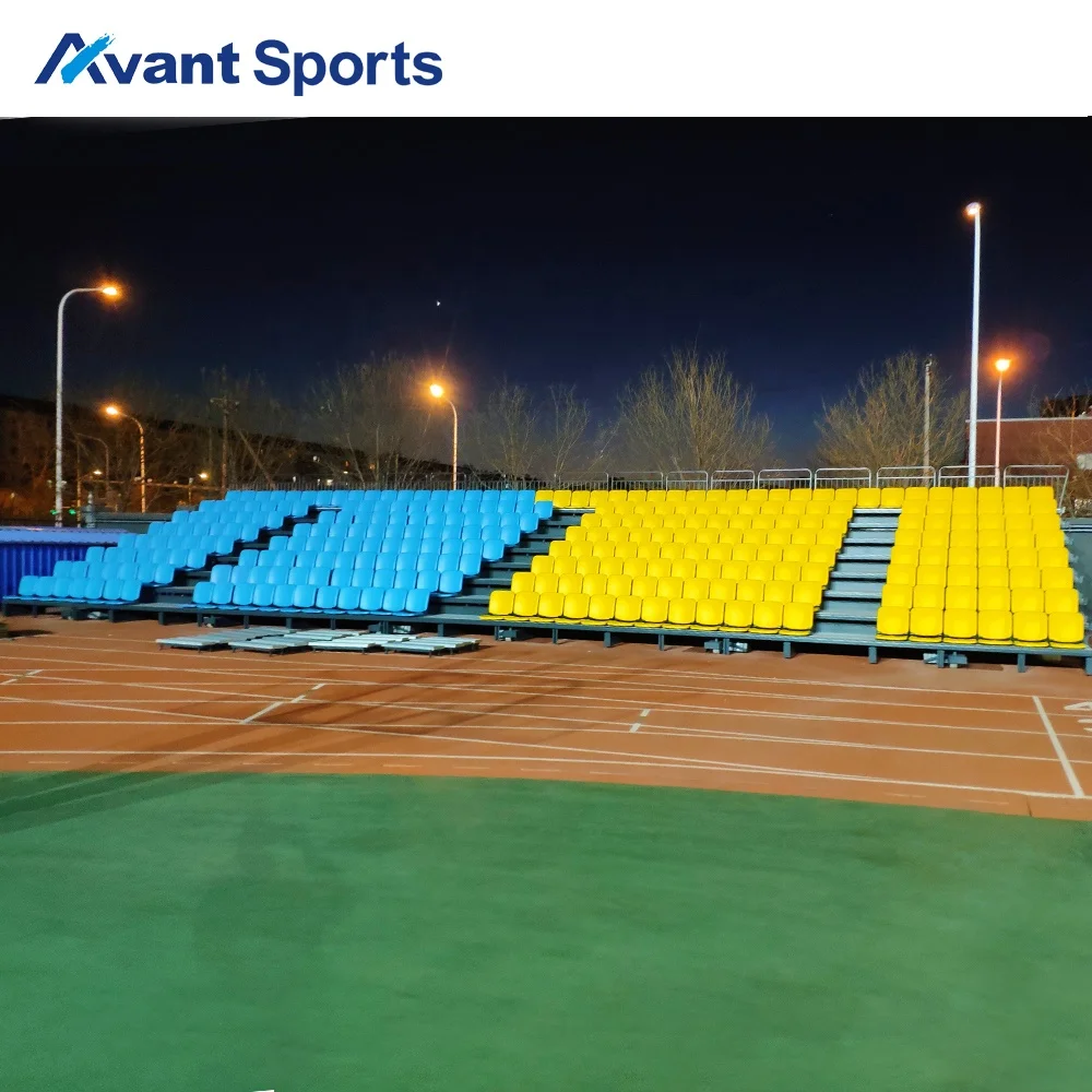Avant Sports Outdoor Stadium Retractable Bleachers Seats Telescopic Seating System With Backrest University Event Grandstand