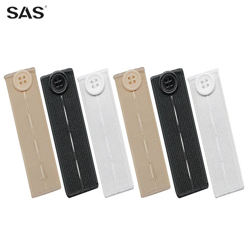 SAS Wholesale Elastic Belt Waistband Extender With Adjustable Button for Pregnant Woman to Deal With Tight Pants